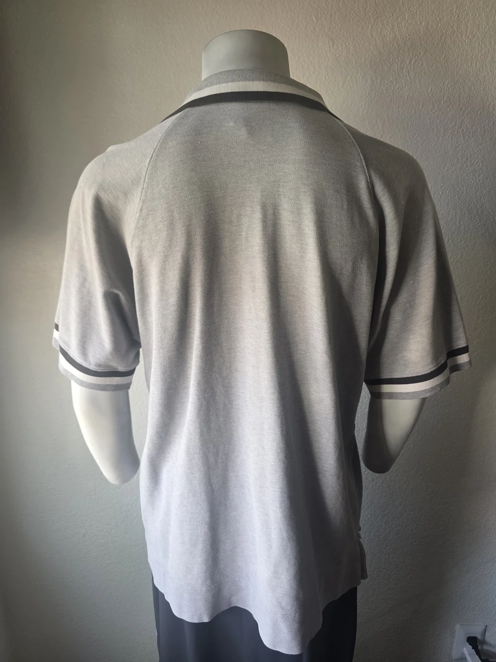 adidas Men's Light Gray Polo with Dark Gray Trim